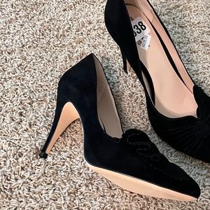 Kate Spade suede black 8.5 high heels. 4"